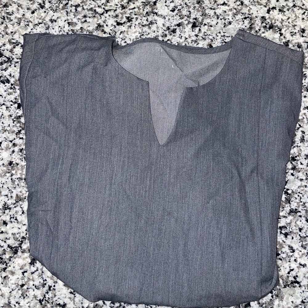 Gray mandala scrub top, large